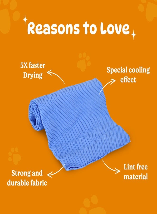 BASIL Microfiber Ultra-Soft, Quick-Absorbent & Cooling Towel for Pets | Eco-Friendly, Fast-Drying Bathing Towel for Dogs & Cats of All Breeds | Perfect for Travel & Outdoor Uses | Blue | Pack of 1 - Image 2